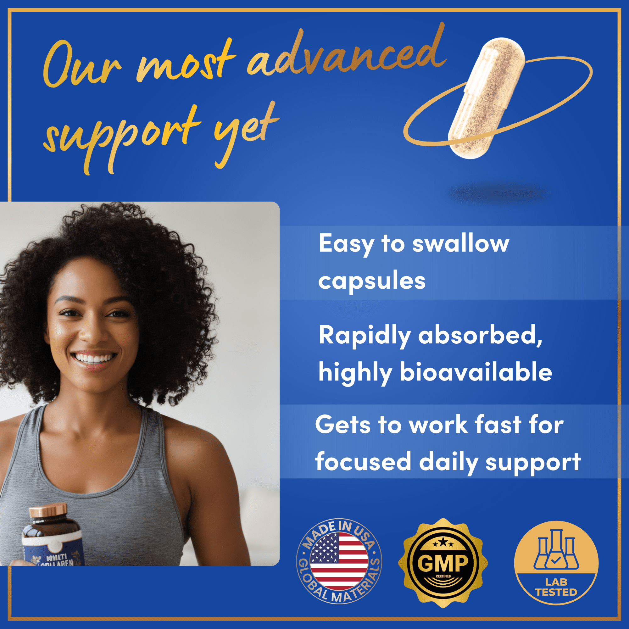 Thermogenic Multi Collagen Burn Capsules - Hydrolyzed Multi Collagen Complex Types I, II, III, V, X, Marine Collagen, Hyaluronic Acid - Beauty and Anti-Aging Supplement for Women and Men - 180 Pills