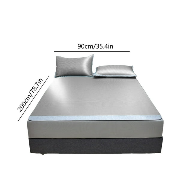 Summer Sleeping Mat Ice Silk Cool Mat For Naked Sleeping 90 cm x 200 cm Machine Washable Folding Mattress Cover Soft Breathable Polyester Mat
