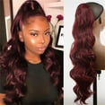 thumbnail image 1 of Extensión de cola de caballo de 24 pulgadas con garra, cola larga, rizada y ondulada, extensión de cabello con clip suave natural, postizo sintético para mujeres, las bandas, 1 of 2