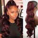 thumbnail image 1 of Peluca con extensión de coleta de 24 pulgadas, con pinza, cola larga, rizada y ondulada, suave y natural, extensiones de cabello sintético para mujer con bandas., 1 of 2