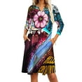 thumbnail image 4 of Hello Ground! Sweetheart Knot Flared Dress Fashion Design Large Size Loose Dress Galaxy, 4 of 5