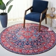 thumbnail image 2 of SAFAVIEH Tucson Lennart Oriental Machine Washable Area Rug, Navy/Red, 8' x 8' Round, 2 of 8