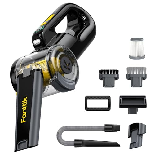 Aspiradora inalámbrica para coche Fanttik Fold V10 Apex Pivot, potencia de succión de 17000 Pa, pantalla LED inteligente, portátil para coche, hogar y mascotas (de lujo, con manguera flexible y cepil
