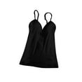 thumbnail image 1 of facefd Womens Adjustable Strap Built Bra Modal Padded Tank Tops Camisole M Black, 1 of 9