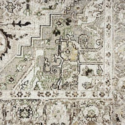 Everwash Treasure Rubia Traditional Medallion Machine Washable Indoor Area Rug, Ivory/Beige, 6'6"x9'2"