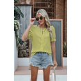 thumbnail image 4 of Womens Fashion Tops Cute Puff Sleeve Blouses for Women Dressy Casual Spring Summer Clothes Outfits for 2025 Green M, 4 of 8