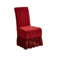 thumbnail image 2 of Wooowa Full Coverage Jacquard Chair Covers - Thick Stretch One-Piece Dining Chair Slipcovers with Ruffled Hem, Ideal for Hotels & Homes, 2 of 6