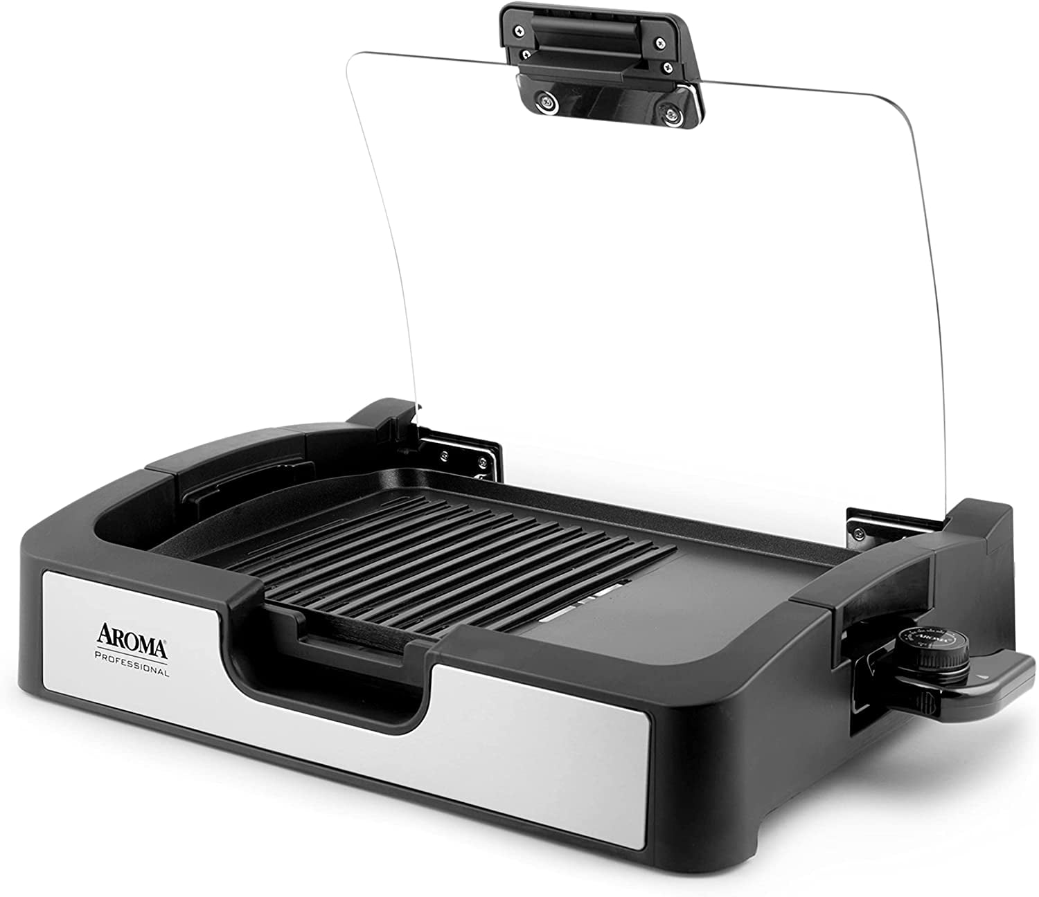 Aroma Housewares AHG-2620 Smokeless Indoor Use Electric, Compact and Portable Grill Grate, 17x13 inch, Black