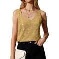 thumbnail image 7 of Tank Tops For Women Summer Fashion Sequin Tops Neck Sequin Sleeveless Tanks Tops Blouses Camisole Tops For Women, 7 of 7