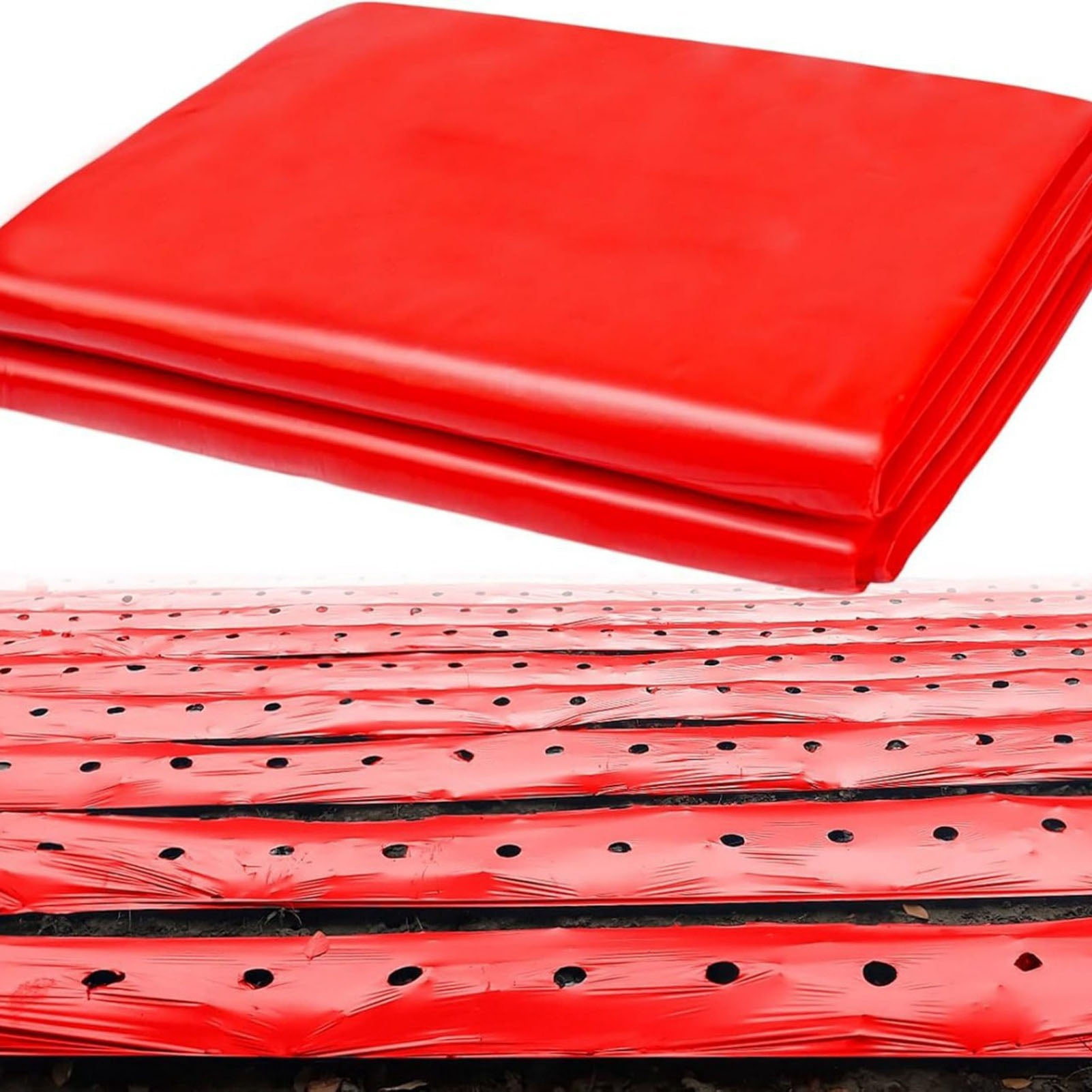 Harmtty Red PE Plastic Mulch Film for Enhanced Growth Control, Superior Light Transmission & Plant Thermoregulation - 47.24"x295.28" Gardening, Farm, Orchard Ground Cover