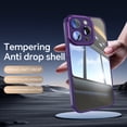 thumbnail image 4 of Dteck for iPhone 14 Pro Back Case, Shockproof Slim Clear Hard PC Back with Soft TPU Bumper Scratch Resistant Protective Transparent Anti-Scratch Phone Case, Darkpurple, 4 of 5