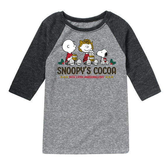 Peanuts - Snoopy's Cocoa Christmas - Toddler And Youth Raglan Graphic T-Shirt