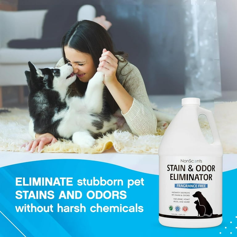 Nonscents Stain Odor Eliminator Pet Odor Stain Remover for Dog and Cat Urine Fragrance Free 1 Gallon