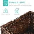 thumbnail image 6 of Best Choice Products Hyacinth Rolling Filing Cabinet Mobile Organizer Storage Basket w/ Lid, Locking Wheels - Brown, 6 of 8
