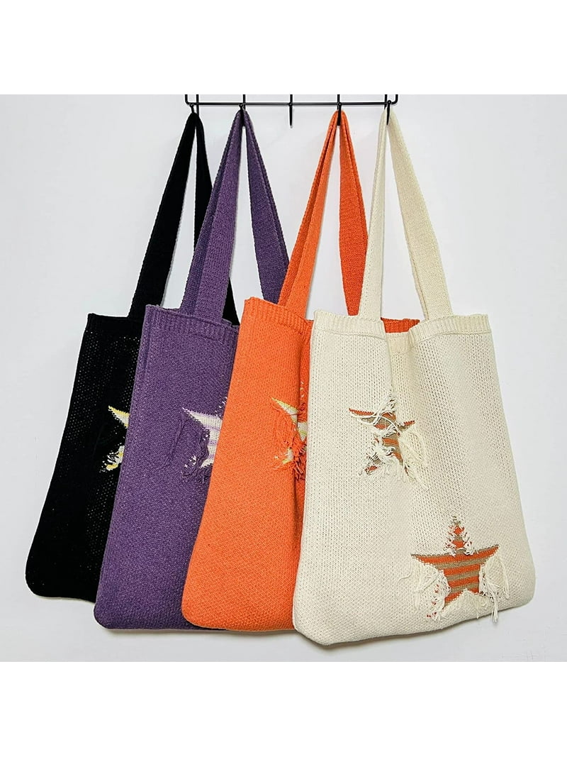 Kukuzhu Fairy Grunge Tote Bag Y2K Fairycore Crochet Hobo Bag