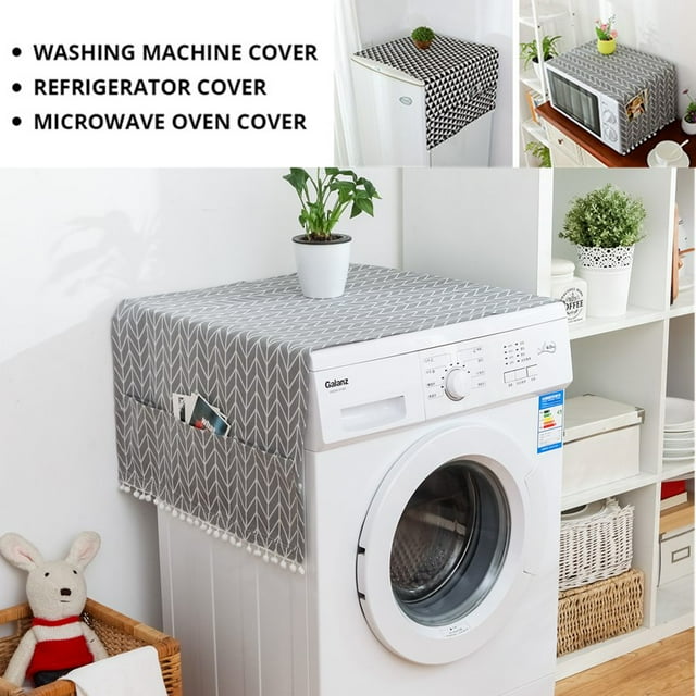 1pcs Geometric Refrigerator Cloth Single Door Refrigerator Dust Cover Pastoral Double Open Towel Washing Machine Cover Towel