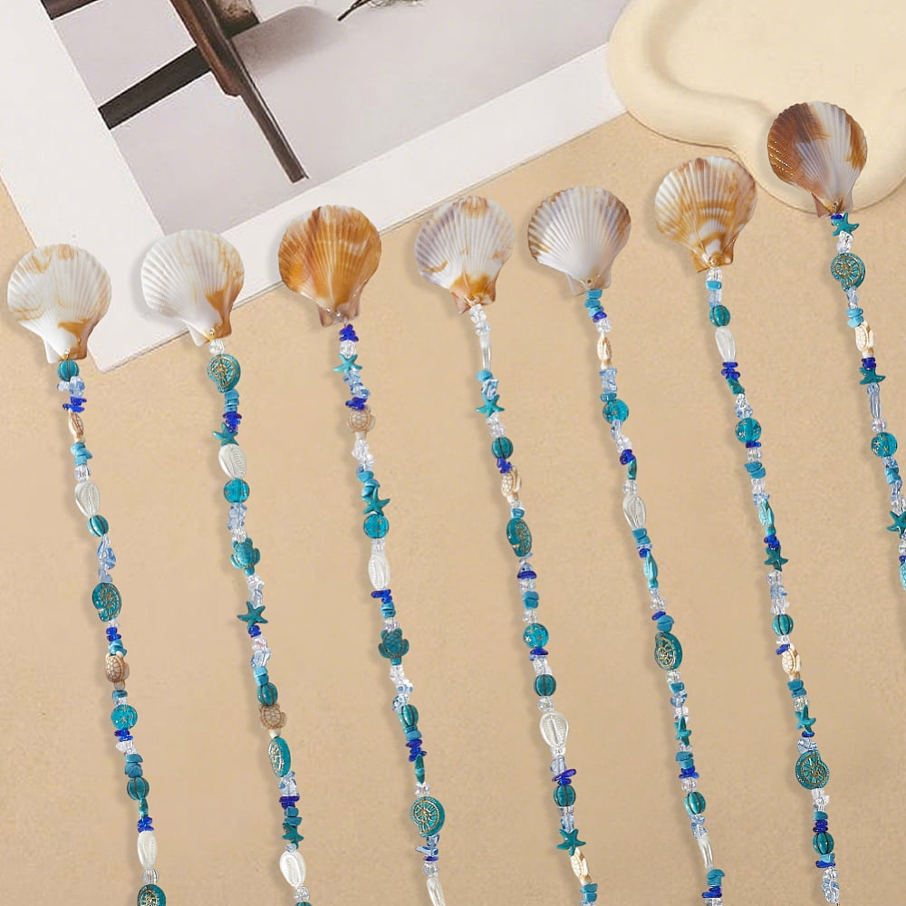 Wind Chime Kit Ocean Wind Chimes Driftwood Decorative Branches Summer Hawaii Shell Seashell Charms Glass Acrylic Gemstone Beads Windchime