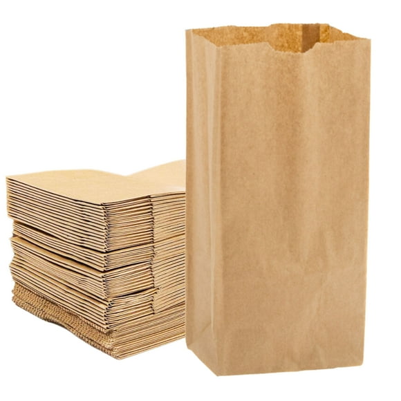200 Pack Crown 8 lb Brown Paper Lunch Bags, 12.4 x 6 x 4 2044152