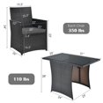 thumbnail image 2 of Patiojoy 3PCS Patio Rattan Dining Set Space-Saving Furniture Set with Tempered Glass Top Table and Cushioned Chairs, 2 of 9