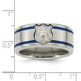 thumbnail image 3 of Edward Mirell Titanium Blue Anodized w/ SS Police Shield Tag 10mm Band, 3 of 5