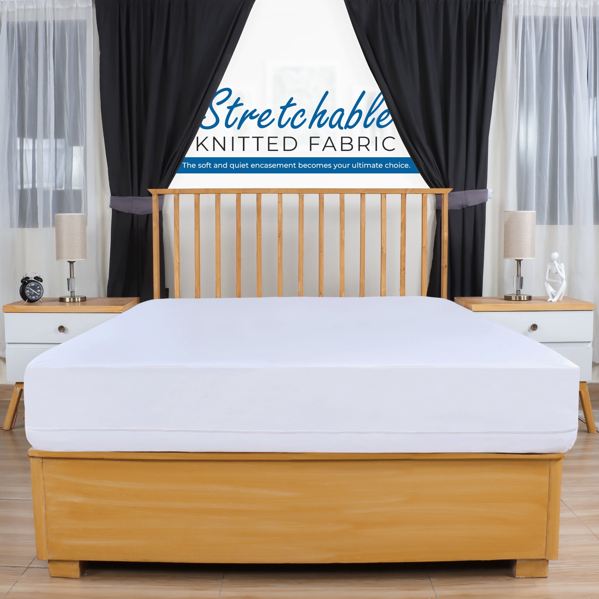 PEKUR Queen Zippered Mattress Encasement – Waterproof and Bed Bug Proof Six-Sided Protector