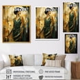 thumbnail image 4 of Designart "Stunning Green and Gold Elegance of Woman in Emerald I" Fashion Canvas Wall Art - Glam Green Woman Entryway Wall Art Print, 4 of 6