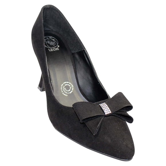 ZAPATILLA DE VESTIR LEON MUJER NEGRO GAMUZA 4918 LEON 4918zp
