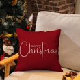 thumbnail image 5 of Christmas Pillow Covers Merry Christmas Throw Pillow Decorative Christmas Red Cotton Cloth Linen Cloth Pillow Cover Sofa Cover Decorative Rectangle Length 18X18 inches, 5 of 6