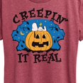 thumbnail image 3 of Peanuts - Creepin It Real Halloween - Women's Short Sleeve Graphic T-Shirt, 3 of 6