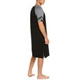 thumbnail image 6 of LELINTA Men's Sleepwear & Robes Sleep shirt Men's Nightshirts Short Sleeve Kaftan Nightwear Black/ Wine Red/ Light Grey/ Blue Color, 6 of 6