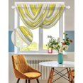 thumbnail image 3 of Yellow Gray Stripes Sheer Waterfall Valance Curtains for Window, Watercolor Modern Abstract Minimalist Rod Pocket Sheer Topper Swag Curtains for Living Room, Kitchen 38.5"W x 47.2"L, 3 Panels, 3 of 7