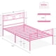 thumbnail image 2 of Rosa tamaño individual-size metal marco de cama con almacenamiento, vintage pattern cabecero y footboard, fácil montaje mattress foundation, 2 of 6