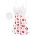 thumbnail image 3 of Qylux Women's Lingerie Sexy Lace Babydoll – Sheer Nightgown Sleepwear White Lip S, 3 of 9
