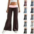 thumbnail image 2 of LWavelet Soft Fabric High Waist Flared Pants Women Daily Casual Wear Wine L, 2 of 6