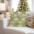 thumbnail image 4 of Ethan Taylor Botanical Throw Pillow Soft Cushion Cover 'William Morris Pattern III Plants Leaves Cottagecore' Classic Pattern Decorative Square Accent Pillow Case, 16x16 Inches, Green, Beige, 4 of 5