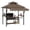 Coffee color, variant on Ataujin 8' x 5' Grill Gazebo Canopy with Extra 7' x 3' Awning, Double-Tiered Grill Canopy with Shelves, Outdoor BBQ Canopy Shelter with 10 Hooks & LED Lights for Patio