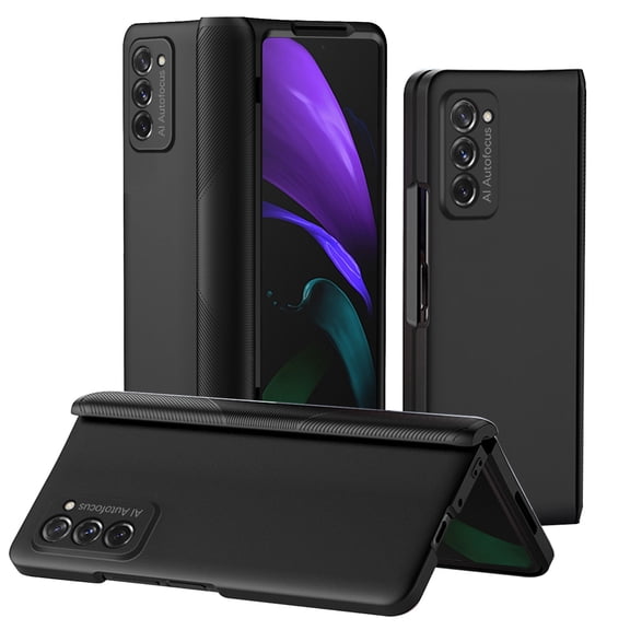 Case for Samsung Galaxy Z Fold 2 5G, Z Fold 2 Cover with Screen Protector Film, Drop Proof Anti-Fall Non-Slip Light Full-Body Protection Cover for Samsung Z Fold 2 5G Phone, Black