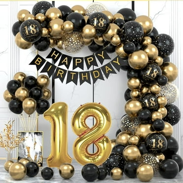 Duzziyyaa 18th Birthday Party Banner & Balloons Kit 77 Pieces