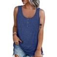 thumbnail image 1 of ICHUANYI Clearance Women Button Round-Neck Blouse Casual Loose Summer Sleeveless Tank(Navy, XL) ICHUANYI WER2023081112733, 1 of 7