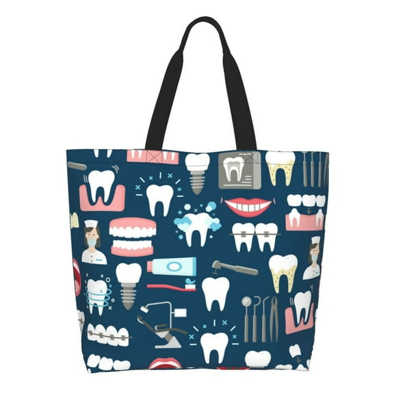 Disketp Dental Tote Bag for Women, Handbag Shoulder Tote Bag, for Shopping and Travel