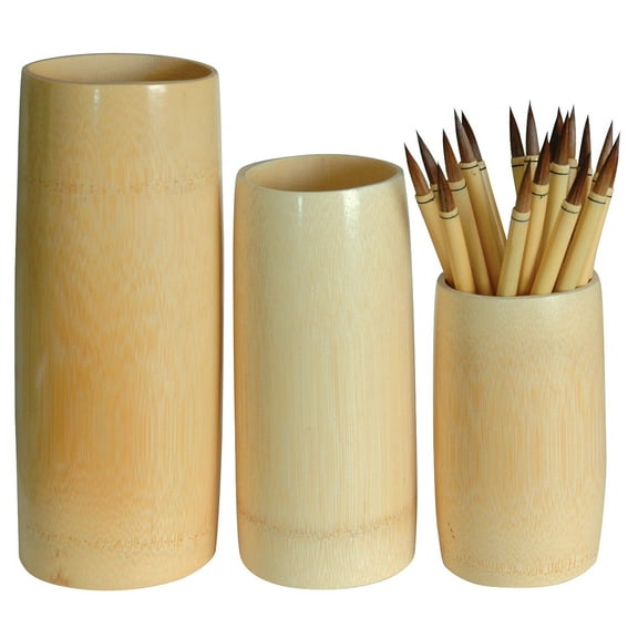 Yasutomo Bamboo Paintbrush Holder: 15 Centimeters