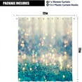 thumbnail image 4 of Blue Golden Bokeh Shower Curtain (No Glitter) 72x72 Inch Teal Shiny Polka Dots Sparkle Abstract Fabric Waterproof Home Bathtub Decor 12 Pack Plastic Hook, 4 of 4