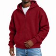 thumbnail image 5 of Hearthz Zipper Hoodies for Men Wine Long Sleeve Drop Shoulder Big and Tall Sweatshirts for Men Oversized Y2k Trendy Streetwear Zipper Men's Hooded Sweatshirt, 5 of 6