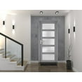 thumbnail image 3 of Front Exterior Prehung Metal-Plastic Door Frosted Glass / Manux 8002 Grey Ash / Office Commercial and Residential Doors Entrance Patio Garage 36" x 80" Left-hand Inswing, 3 of 6