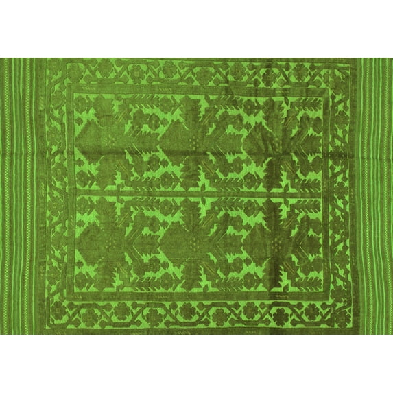Ahgly Company Indoor Rectangle Southwestern Green Country Area Rugs, 8' x 10'