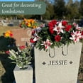 thumbnail image 3 of Cemetery Saddle,Reusable Galvanized Gravestone Saddle,HXRH Headstone Floral Arrangements Decor with Floral Foam for Graves Tombstone Outdoor Decorations,1pack, 3 of 4