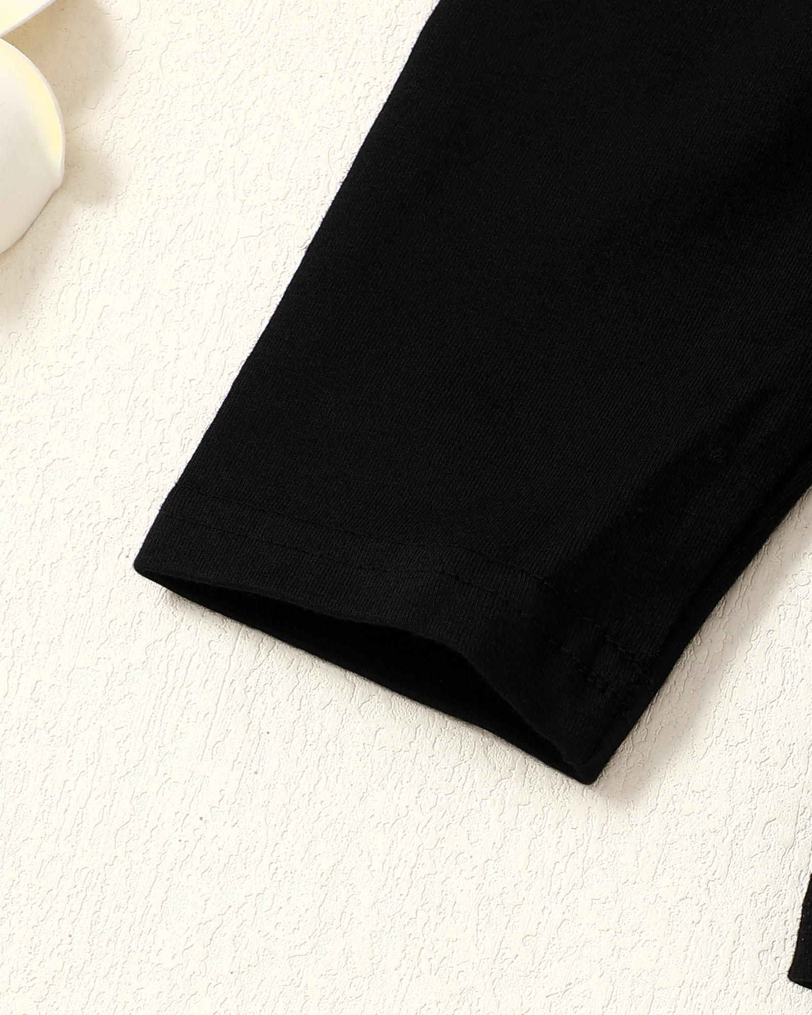 5T Baby Girls Clothes 6Y Girls 2PCS Outfits Set Round Neck Little Girls Long Sleeve Top Pants Set Black