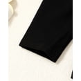 thumbnail image 6 of 3T Baby Girls Outfits 4T Girls Pant Sets Toddler Girls Long Sleeve Solid Color Top Stripe Pants 2PCS Set Black, 6 of 8