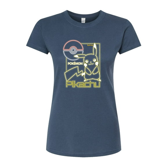 Pokémon - Neon Pikachu - Juniors Fitted Graphic T-Shirt