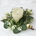 thumbnail image 5 of 9.8 Inch Diameter Easter Egg Pillar Candle Rings Wreath with Artificial Leaves, Rustic Farmhouse Decorative Candleholder, Spring Wedding Party Christmas Table Centerpiece Decor, 1Pc(Green,9.8x9.8"), 5 of 9
